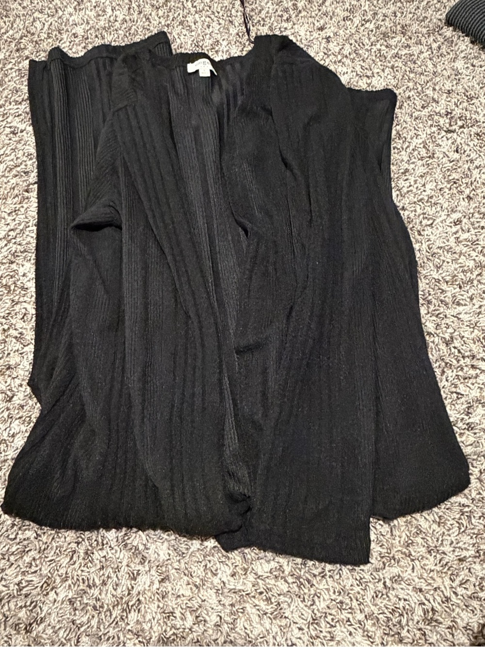 Umgee USA Large Black Longline Duster Cardigan Ribbed Knit Sweater